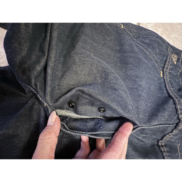 vintage flared levis orange tab dark wash womens overalls - Picture 7 of 14